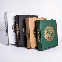 Boîte à pizza en papier kraft personnalisée, boîte d'emballage alimentaire jetable avec impression de logo, boîte à pizza à emporter, vente en gros