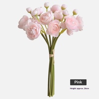 Bouquet de fleurs de lotus artificielles en soie pour accessoires de photographie de mariage et décoration intérieure, style minimaliste/luxe