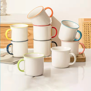 Mug en céramique moderne pour <span class=keywords><strong>le</strong></span> bureau à domicile, grand, fait à la main, capacité de 350 ml, variété de couleurs - rouge, bleu, vert, rose, blanc, noir, design <span class=keywords><strong>mignon</strong></span> - Product Image 1