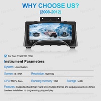 Panel Instrumen Digital LCD Navihua Linux System Virtual Gauge Auto Meter untuk Ford F150 Raptor 2009-2012