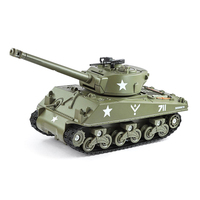 Vente en gros de jouets de char militaire en alliage moulé sous pression avec lumière et son, trappe ouvrable, tourelle rotative, modèle de char en métal pour enfants