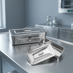 Premium Quality Customized Surgical Instrument <b>Box</b> Stainless Steel Tray With Cover For Operating Room Use - Product Image 4