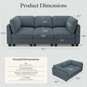 <span class=keywords><strong>Canapé</strong></span>-<span class=keywords><strong>lit</strong></span> modulaire OEM personnalisé avec assise profonde, <span class=keywords><strong>canapé</strong></span> nuage pour salon, bleu-gris - Product Image 2