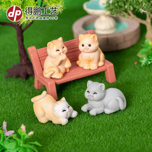 Figuras de Gatos en Miniatura de Resina, Decoración de Interiores, Juego de Adornos de Escritorio - Product Image 4