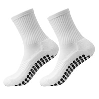 Chaussettes de sport épaisses en tricot avec grip, antidérapantes et rembourrées pour le football, pour hommes et femmes, chaussettes de sport athlétiques, chaussettes antidérapantes pour la barre et l'hôpital, grandes, noires, taille 2