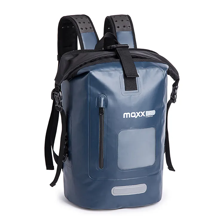 Custom Logo Low MOQ 500D PVC Tarpaulin 40L Outdoor Camping Hiking Climbing Bag Fully Waterproof Dry Backpack