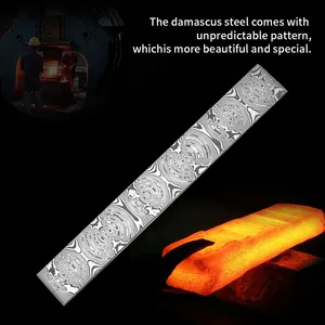 Großhandel Anpassung Spezielles Muster Messer herstellungs material Damaskus Stahl klinge Rohlinge Ohne Stahl kern