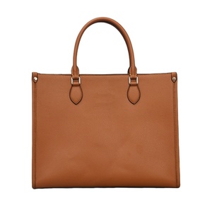 Factory Custom Large Capacity Leather Tote Bags High Quality PU Genuine Leather Women's Handbags with Zipper Closure - Product Image 1