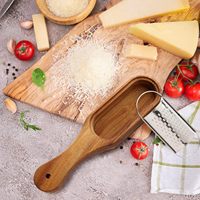 Rallador de Queso Manual de Acero Inoxidable con Mango de Madera y Contenedor de Almacenamiento para el Hogar y la Cocina, Herramientas Manuales para Queso