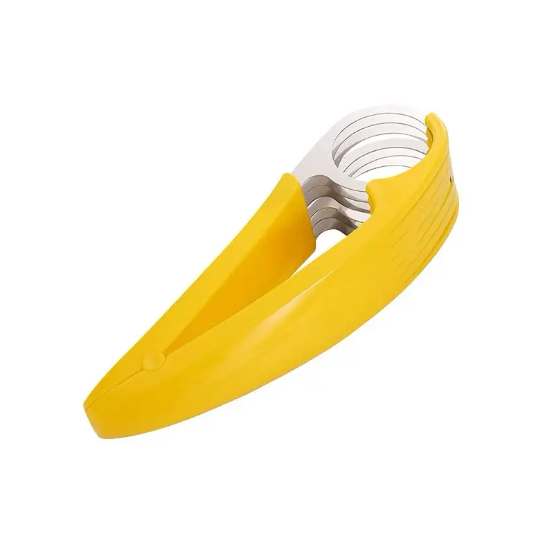 أدوات تقطيع الموز يدوية من البلاستيك المقاوم للصدأ للفواكه والخضروات