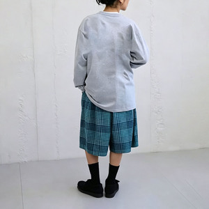 Nouvel Arrivage – Short Culotte Décontracté Homme à Carreaux Bleus avec Logo Personnalisé, Coupe Ample 7/8, Taille Élastique, Vente en Gros - Product Image 2