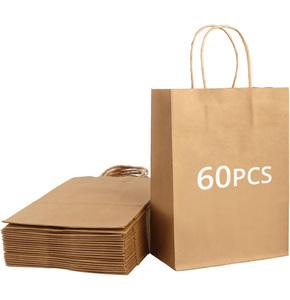 Eco Friendly Biodegradable Custom Printed Coffee Shop Bakery Packing Fast Food Takeaway Gift Premium Kraft Paper Bag - Product Image 1