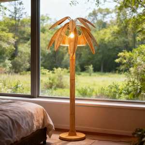 Lampe de sol en <span class=keywords><strong>rotin</strong></span> faite à la main sur mesure pour salon, chambre à coucher, villa, cour, thème hôtel, décoration de complexe hôtelier, <span class=keywords><strong>palmier</strong></span> - Product Image 3