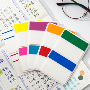 Étiquettes autocollantes couleur unie, marque-pages minimalistes pour étudiants, marqueurs indicateurs, autocollants mémo index à forte adhérence - Product Image 5