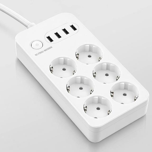 Custom-made Industrial Use EU Power Socket PD Fast Charging 6 AC Sockets 4 USB (3 USB-A 1 Type-C) Durable 2-meter Extension Cord