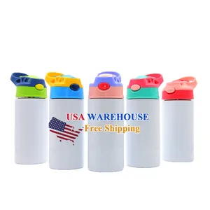 USA warehouse12oz Sublimation Sippy Cup Double Wall Bottle Sublimation Blank water bottle