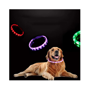 Venta al por mayor con estilo de múltiples modos de parpadeo streamer iluminación impermeable recarga <span class=keywords><strong>LED</strong></span> perro gatos <span class=keywords><strong>collar</strong></span> DIY corte <span class=keywords><strong>Collar</strong></span> para mascotas - Product Image 1