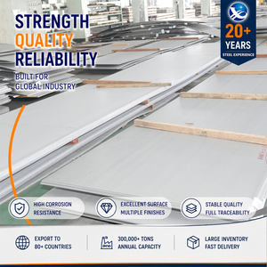 แผ่นเหล็กสแตนเลส 316L 904L ผิวปัดเงา หนา 1.5 มม. x 1500 มม. 4'x8' GB T3280 สำหรับงานก่อสร้างสะพาน - Product Image 1