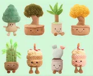 Wholesale Hot Selling Novelty Potted Plush Plants/Home Decoration Flower Plush Toys/Succulent Tulip Potted Plants Soft Plushies