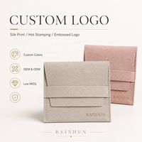 Pochette à bijoux en microfibre lavande, taille personnalisée, rabat ajustable, anti-rayures, logo OEM personnalisé