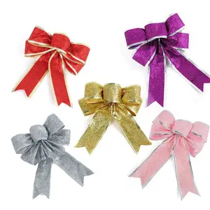 Stock Fancy Bowknot Großhandel großen gold roten vor gebundenen Weihnachts bogen