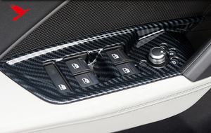 ¡LHD! Cubierta de Panel de Control de ventana para coche <span class=keywords><strong>Audi</strong></span>, accesorios de Interior de automóvil, embellecedor de fibra de carbono ABS, negro, para <span class=keywords><strong>A3</strong></span> 8Y 2021 2022, 4 Uds. - Product Image 5