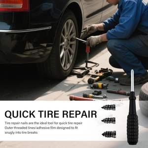 <span class=keywords><strong>Kit</strong></span> de réparation de pneus en libre-service 100 pièces, comprenant 3 tailles de mèches à visser, tournevis et clous en caoutchouc pour réparations professionnelles de pneus - Product Image 6
