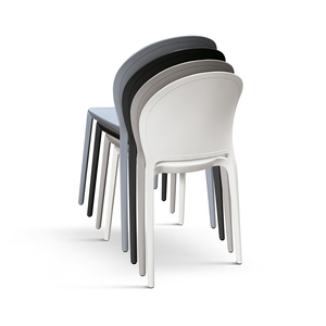 Stefania <b>Chair</b> Set Of 4 Black Polypropylene Indoor <b>Outdoor</b> Dining <b>Chairs</b> - Product Image 3