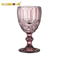 Verres à vin Accessoires de bar Design en relief Verre coloré Gobelet Vintage Verre coloré Cristal coloré 240ML Gobelet Verre à vin