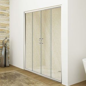Puerta Corredera Moderna para Ducha de 170 cm con Vidrio Templado de 10 mm, Marco de Aluminio Inoxidable sin Marco para Baño, Hotel o Villa - Esencial - Product Image 1