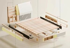 Cream Wind Child Bed, Guardrail Bed, Boys and Girls, Single Bed, Children's Room, Small <b>Unit</b>, <b>Bedroom</b> Furniture - Product Image 6