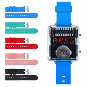 Kit de reloj electrónico LED DIY, reloj digital de tubo, ensamblaje de soldadura, accesorio de correa de silicona - Product Image 1
