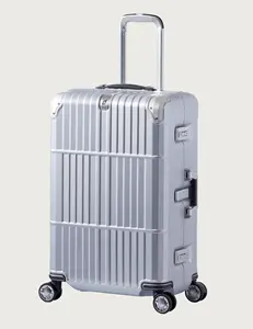 शुद्ध पीसी सामान यूनिवर्सल पहिया अल्ट्रा-प्रकाश एल्यूमिनियम फ्रेम सामान मामले व्यापार सूटकेस बोर्डिंग मामले