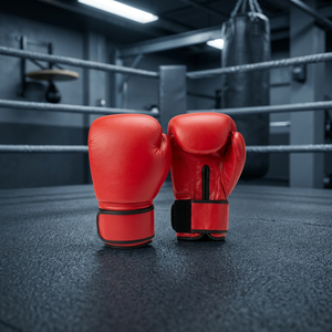Gants de boxe en cuir rouge, fermeture à boucle, unisexes, équipement de protection pour l'entraînement en salle de sport - Product Image 3
