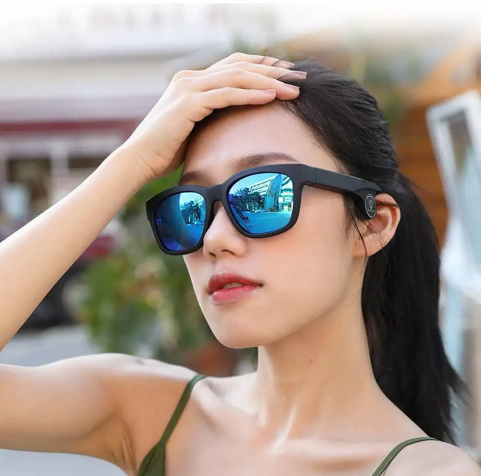 2022 Smart Blue tooth Cycling Glasses Polarized Sunglasses Men Square Bone Conduction Headphone Women Sun Glasses Waterproof