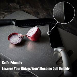 Custom Double-Sided Stainless Steel & Titanium Eco-Friendly Antibacterial Dishwasher Safe Square Cutting Board for Kitchen Use - Product Image 4