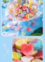 Bonbons durs en forme de cœur colorés, emballés individuellement, saveurs de fruits assorties, bonbons en vrac