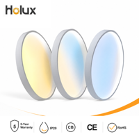 Plafonnier LED rond pour bureau, RGB CCT, 60W, SMD2835, 1800K-12000K, CRI97, UGR<19, IP20, PF0.9, en aluminium et PC, dimmable