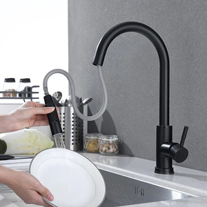 SANIPRO SUS304 автоматический датчик раковины кухонный водопроводный смеситель для горячей и холодной воды гибкий сенсорный меньше смеситель с опускающим распылением - Product Image 3