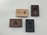 Nouvelle Arrivée Interrupteur Mural de Luxe en Bois de Noyer 118 Norme US, Double Interrupteur à Levier 3 Pôles et Prise de Courant CA pour Décoration Rétro de Maison