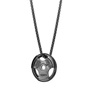 Stainless Steel Fitness Gym Sports Dumbbell <b>Weight</b> Lifters <b>Barbell</b> Box Chain Jewelry Dumbbell Pendant Necklace - Product Image 1