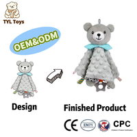 Couverture de sécurité pour bébé en coton PP lavé, personnalisable OEM/ODM, avec jouet en peluche doux certifié CE/CPC, pour les 2-4 ans