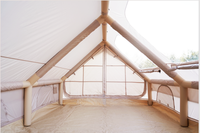 Tente gonflable Wind Valley Air, 12 mètres carrés, légère, avec deux portes et deux grands puits de lumière, avec pompe manuelle