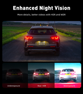 Caméra embarquée 3 canaux avec écran IPS 2,45 pouces, 4K avant + 2K arrière + objectif intérieur, caméra de <span class=keywords><strong>voiture</strong></span> WiFi avec <span class=keywords><strong>surveillance</strong></span> de stationnement 24h/24 - Product Image 5