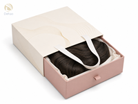 Caja de Regalo de Lujo con Logotipo Personalizado para Pelucas, Extensiones de Cabello Humano y Paquetes de Extensiones, con Bolsa de Satén