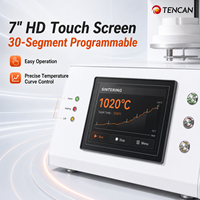Horno de Sinterización por Levantamiento T-Bright 1700C con 4 Calentadores de MoSi2 en Forma de Anillo, Pantalla Táctil de 7 Pulgadas, Precisión de 1°C, Equipo de 100x100mm