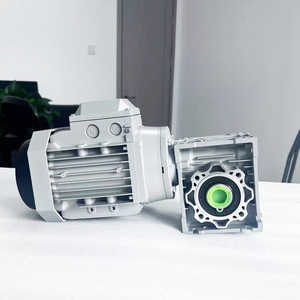 RV Silver Gray Mini <b>Worm</b> <b>Gear</b> Reducer With Motor Aluminum Gearbox For Manufacturing - Product Image 2