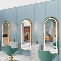 Fournisseur d'usine, mobilier de salon de coiffure professionnel, station de coiffure, miroir de salon mural avec éclairage LED intelligent