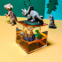 Cadeaux souvenirs poids de papier flottant liquide personnalisé cristal acrylique plastique forme cube presse-papier huile eau