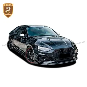 CF Body Kit For Au-di Rs5 Glossy Black Carbon Fiber Css Style Car Front Lip Rear Diffuser Bodykit 2021